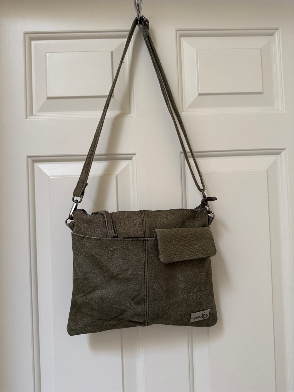 MIA Olive Green Leather Crossbody Bag
